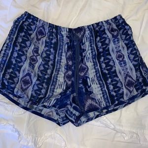 Blue tie dye shorts